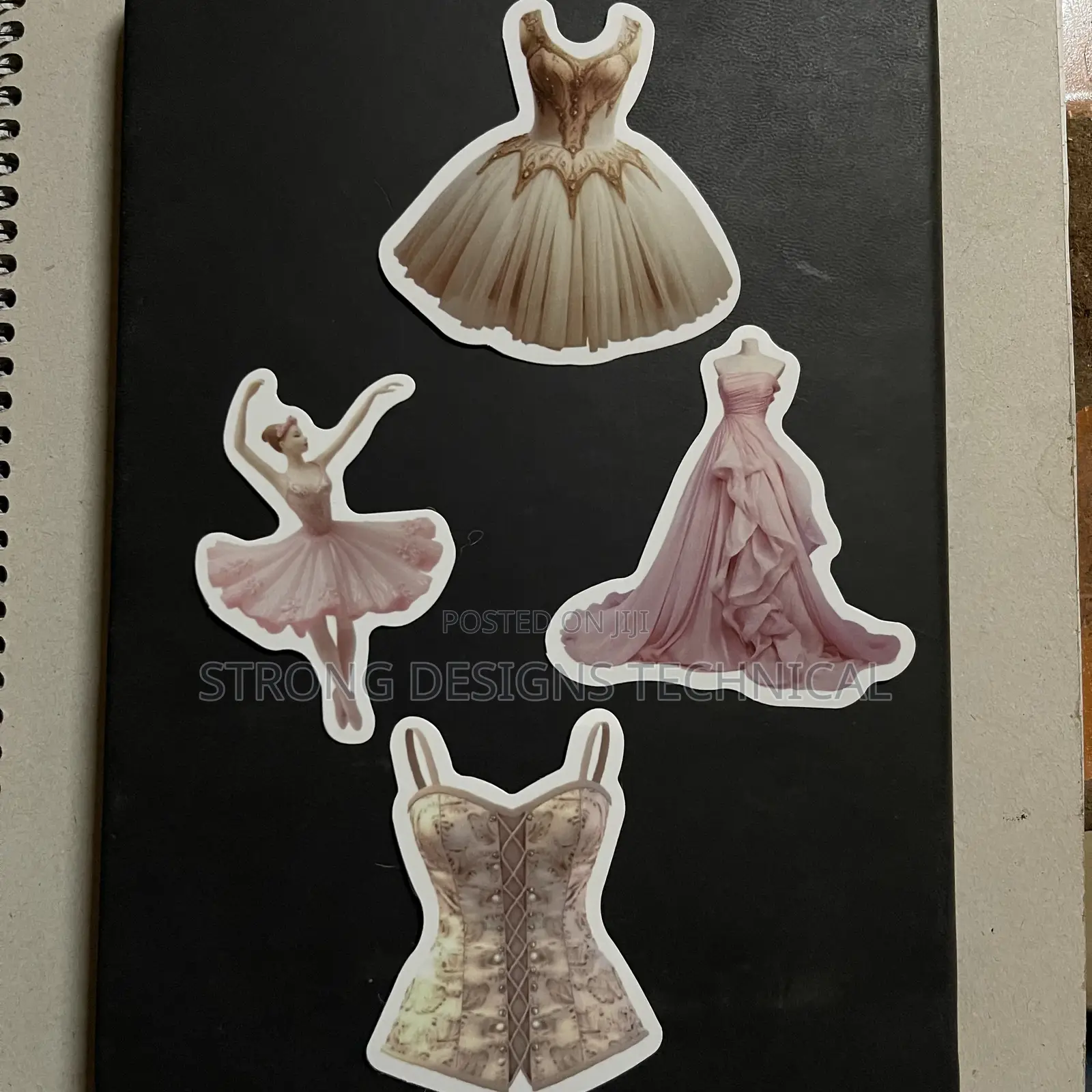 Pink Pastel Stickers for Laptops/Books/Mirrors/ Fridges.