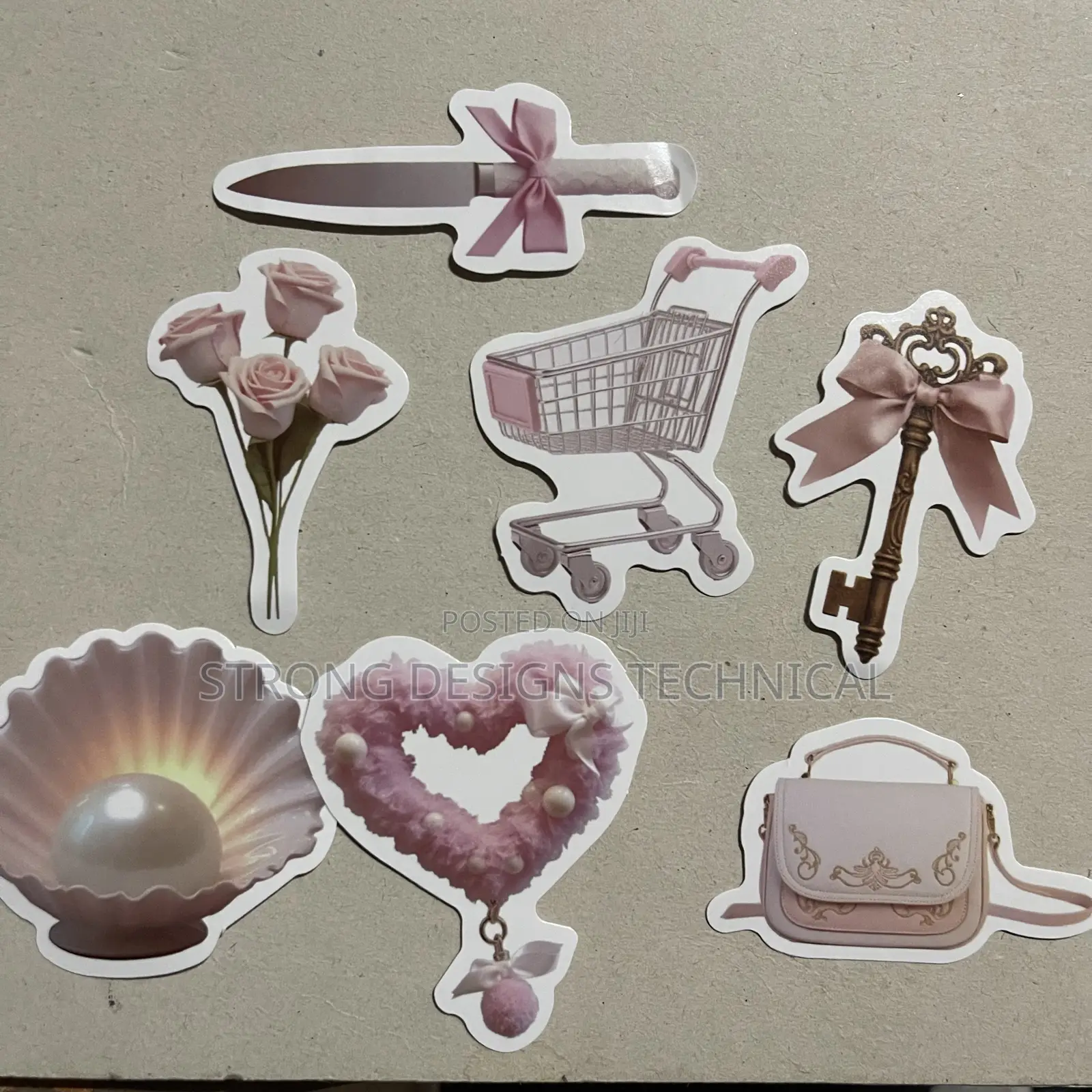 Pink Pastel Stickers for Laptops/Books/Mirrors/ Fridges.