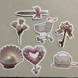 Pink Pastel Stickers for Laptops/Books/Mirrors/ Fridges.