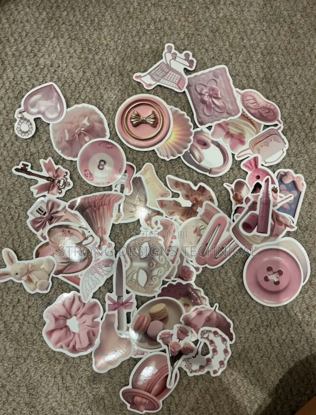 Pink Pastel Stickers for Laptops/Books/Mirrors/ Fridges.