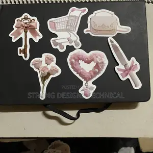 Pink Pastel Stickers for Laptops/Books/Mirrors/ Fridges.