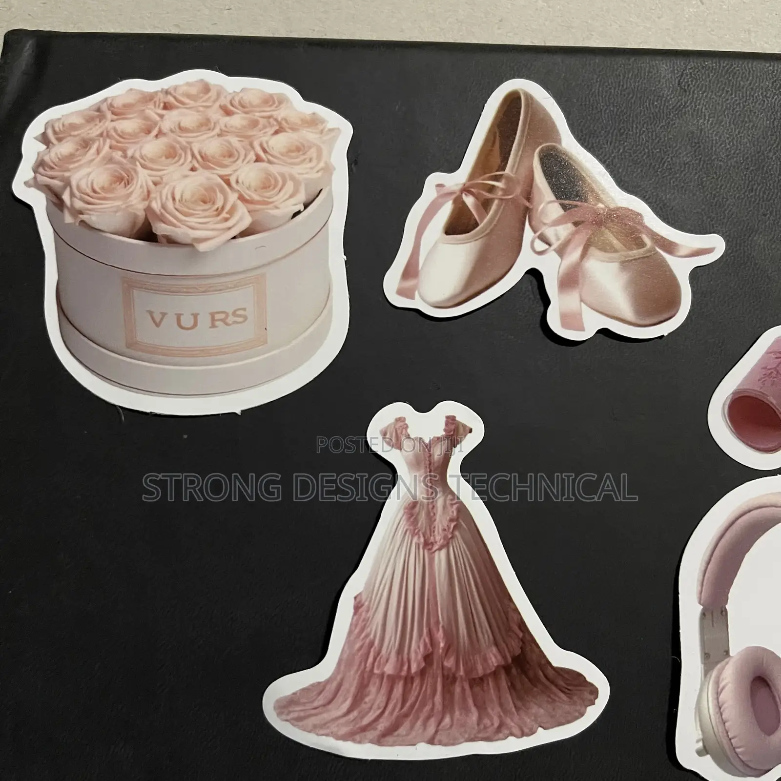 Pink Pastel Stickers for Laptops/Books/Mirrors/ Fridges.
