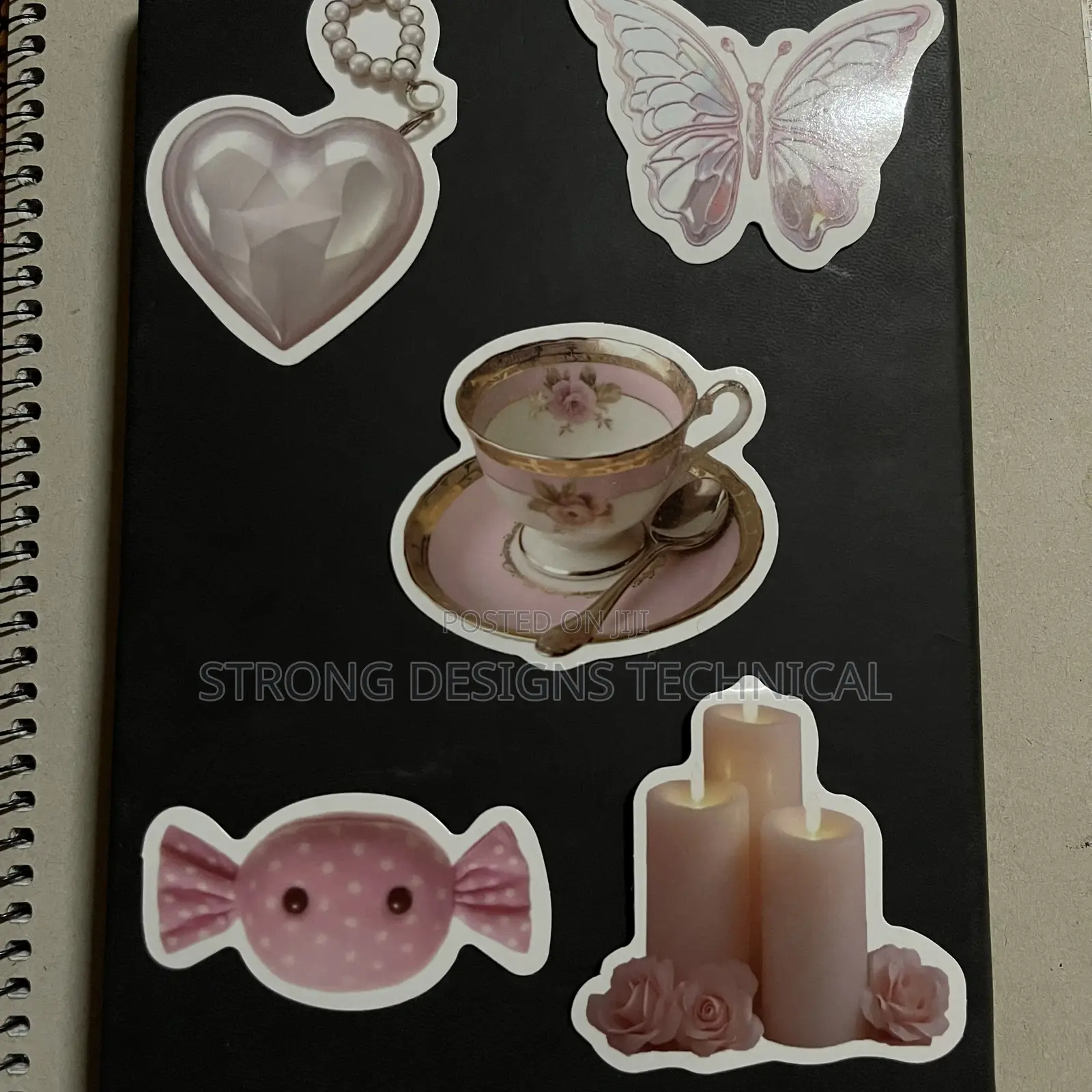 Pink Pastel Stickers for Laptops/Books/Mirrors/ Fridges.