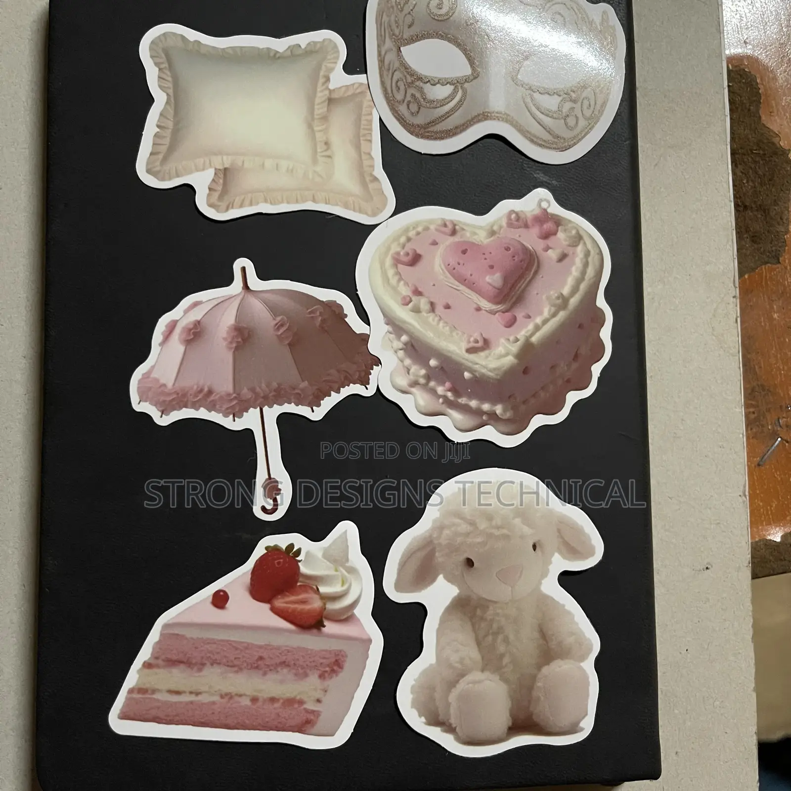 Pink Pastel Stickers for Laptops/Books/Mirrors/ Fridges.