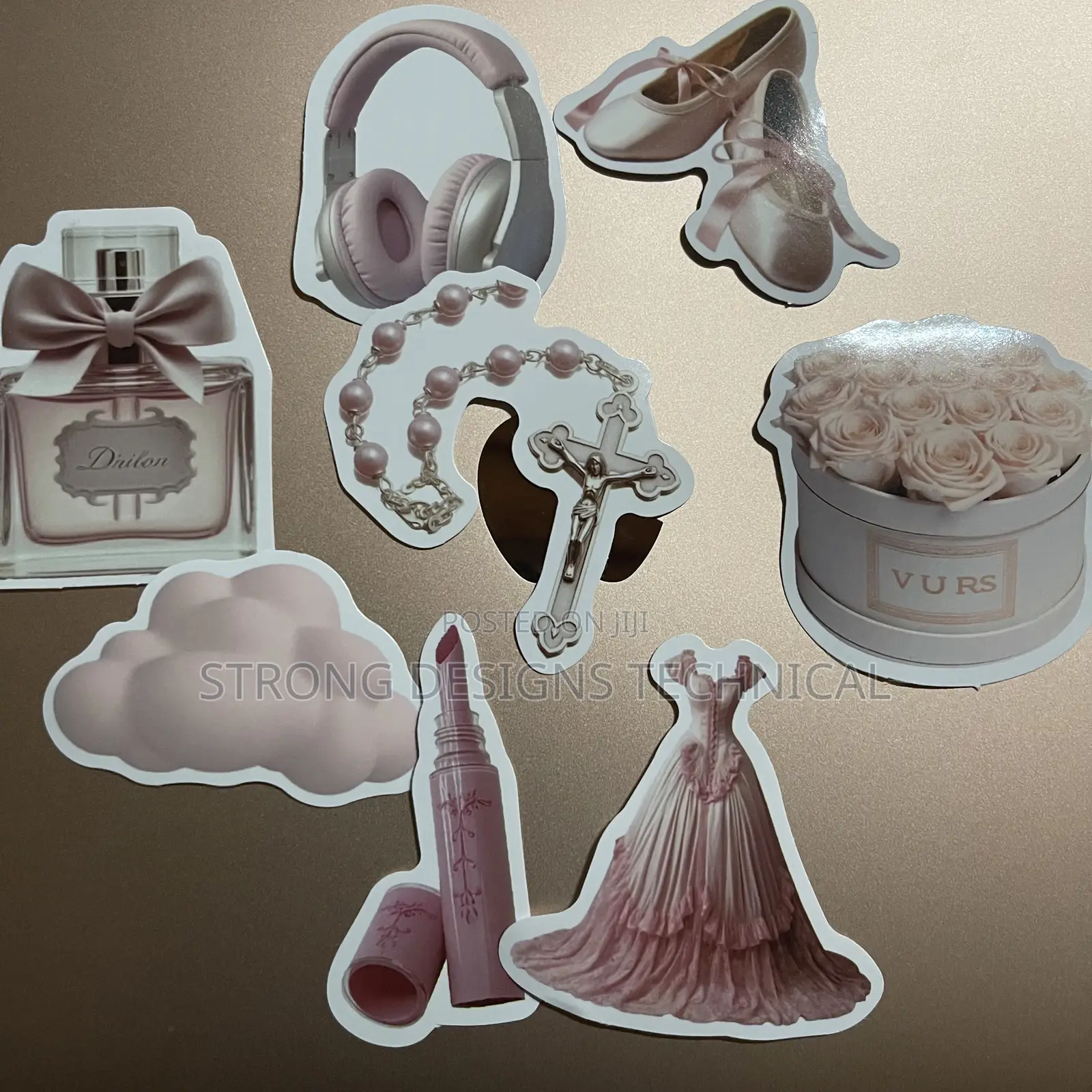 Pink Pastel Stickers for Laptops/Books/Mirrors/ Fridges.