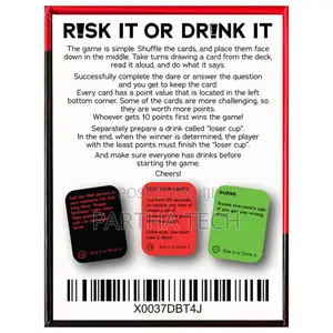 Adult Fun Drinking Game Cards Risk It or Drink It