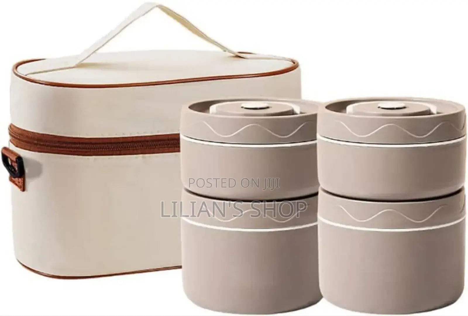 4 Set Portable Insulated Lunch Container, Stainless Steel