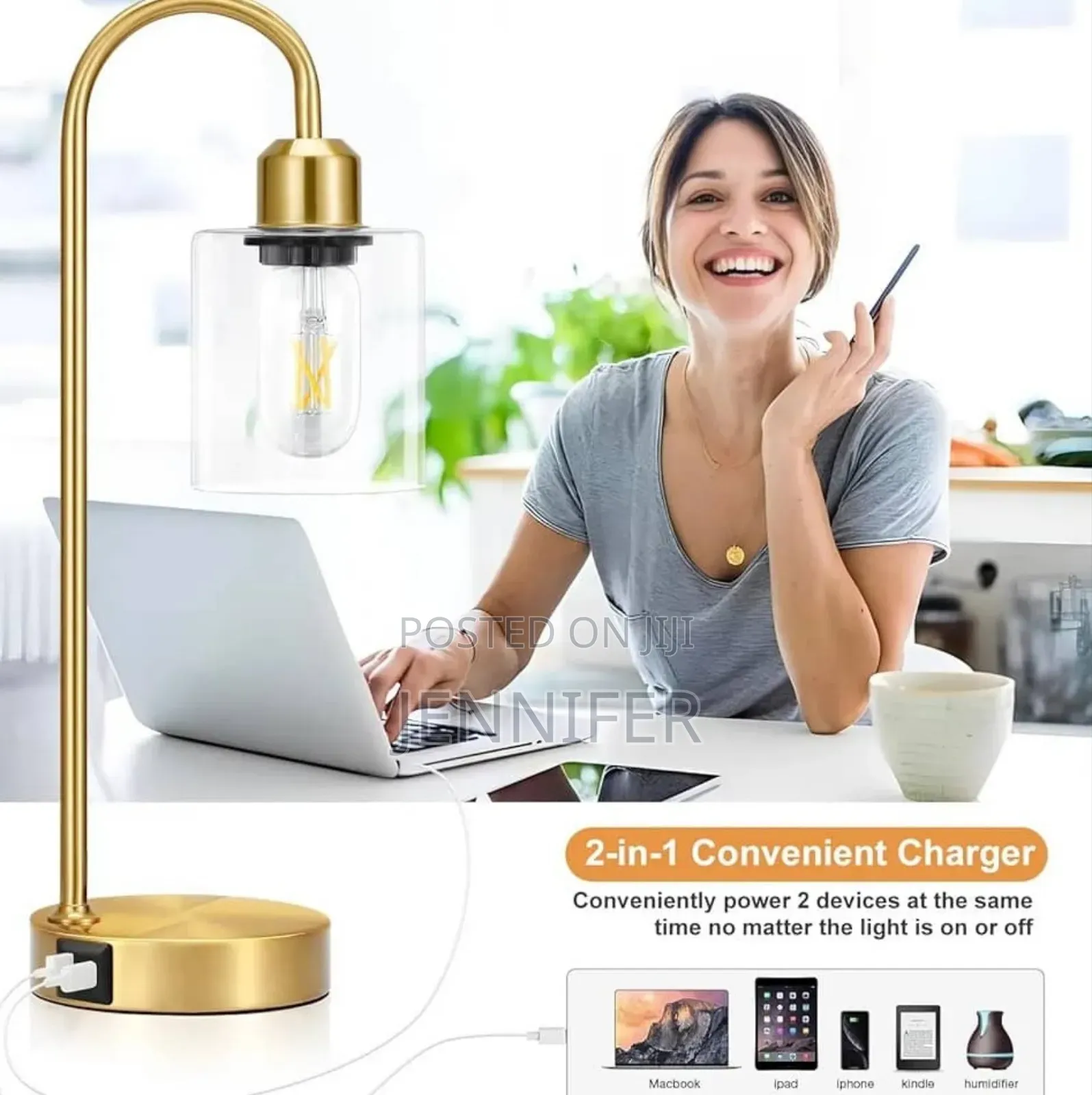 3-Ways Dimmable Gold Table Lamp