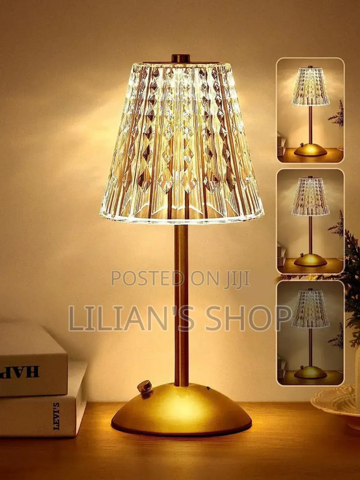 Crystal Table Lamp, Bedside Crystal Table Lamp With Touch