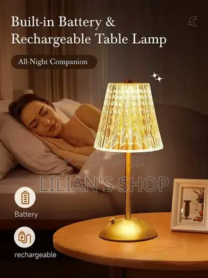 Crystal Table Lamp, Bedside Crystal Table Lamp With Touch