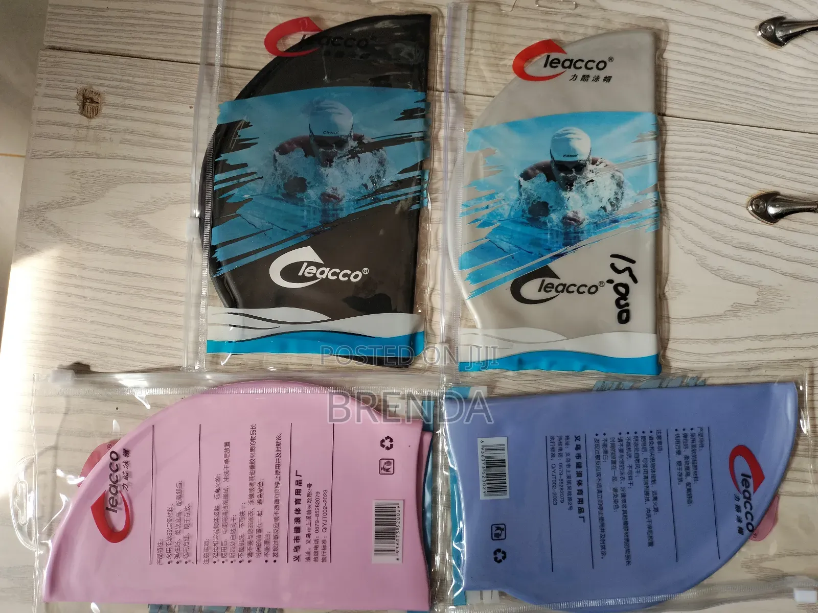 Brand New Leacco Rubber Swimming Caps