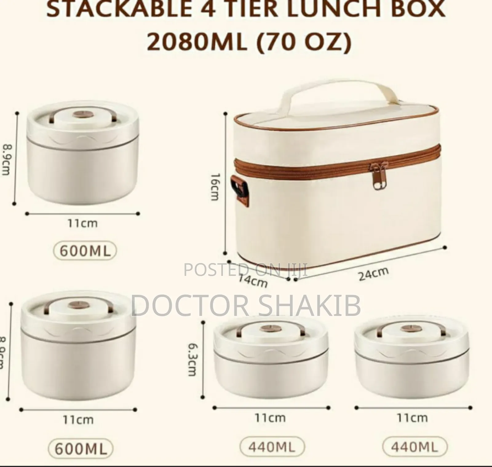 New 4 Set Lunch Container, Stainless Steel Thermal Food Box