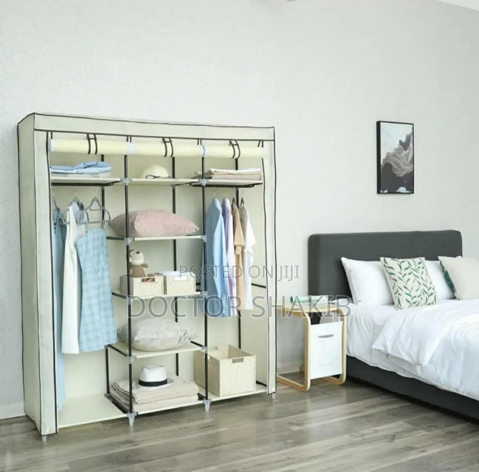 Luxurious 3 Folding Wardrobe, Comes With Jointed Metal Rods