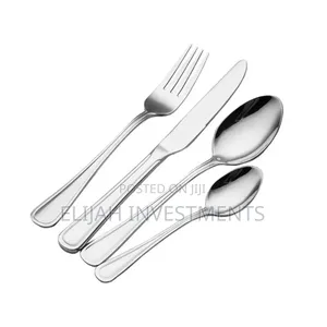 24-Piece Cutlery Set-Silver Stainless Steel
