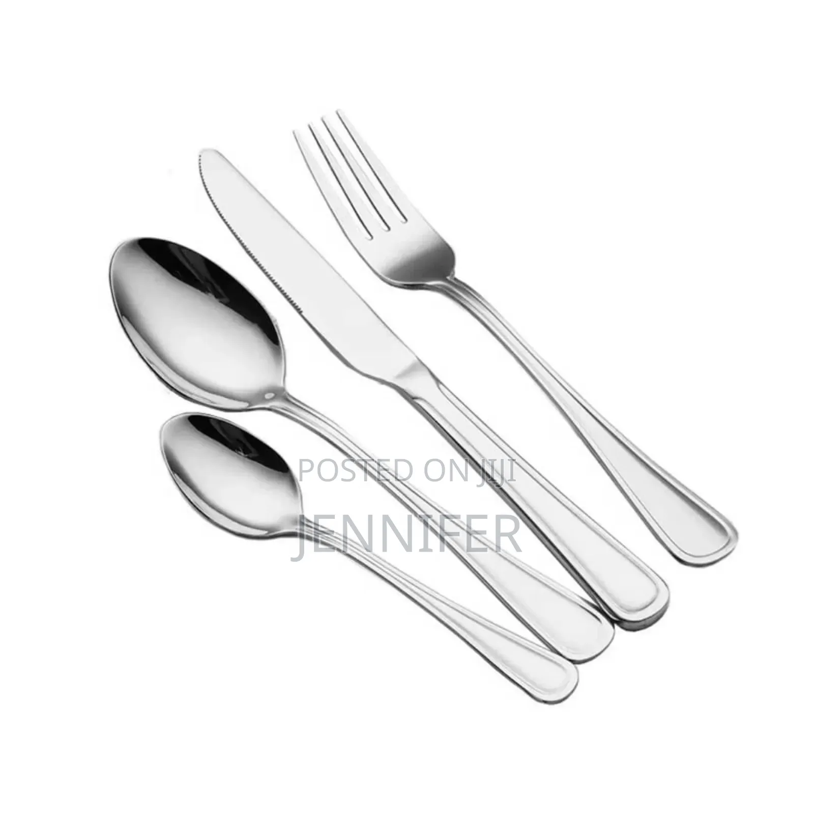 24-Piece Cutlery Set-Silver Stainless Steel