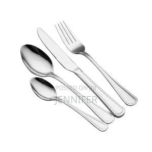 24-Piece Cutlery Set-Silver Stainless Steel