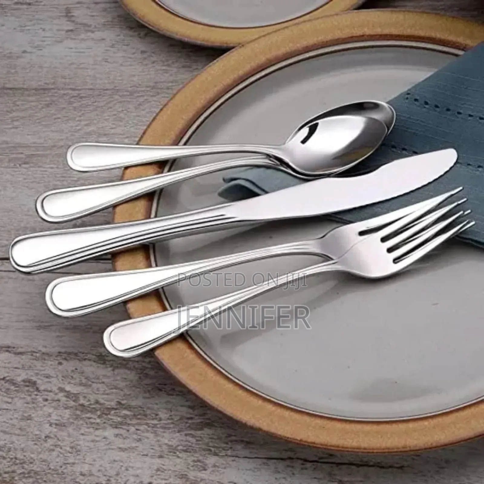 24-Piece Cutlery Set-Silver Stainless Steel