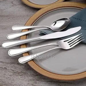 24-Piece Cutlery Set-Silver Stainless Steel