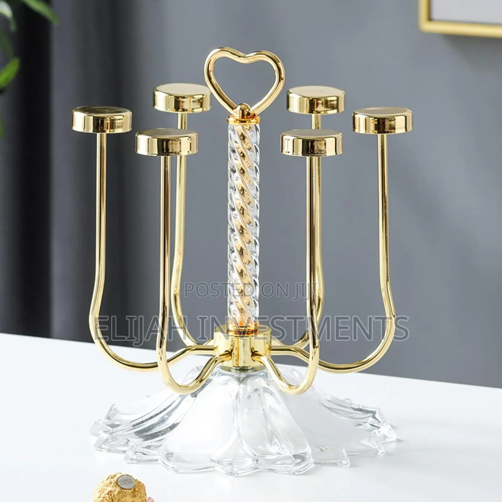 Gold/Silver Upside-Down Glass Holder