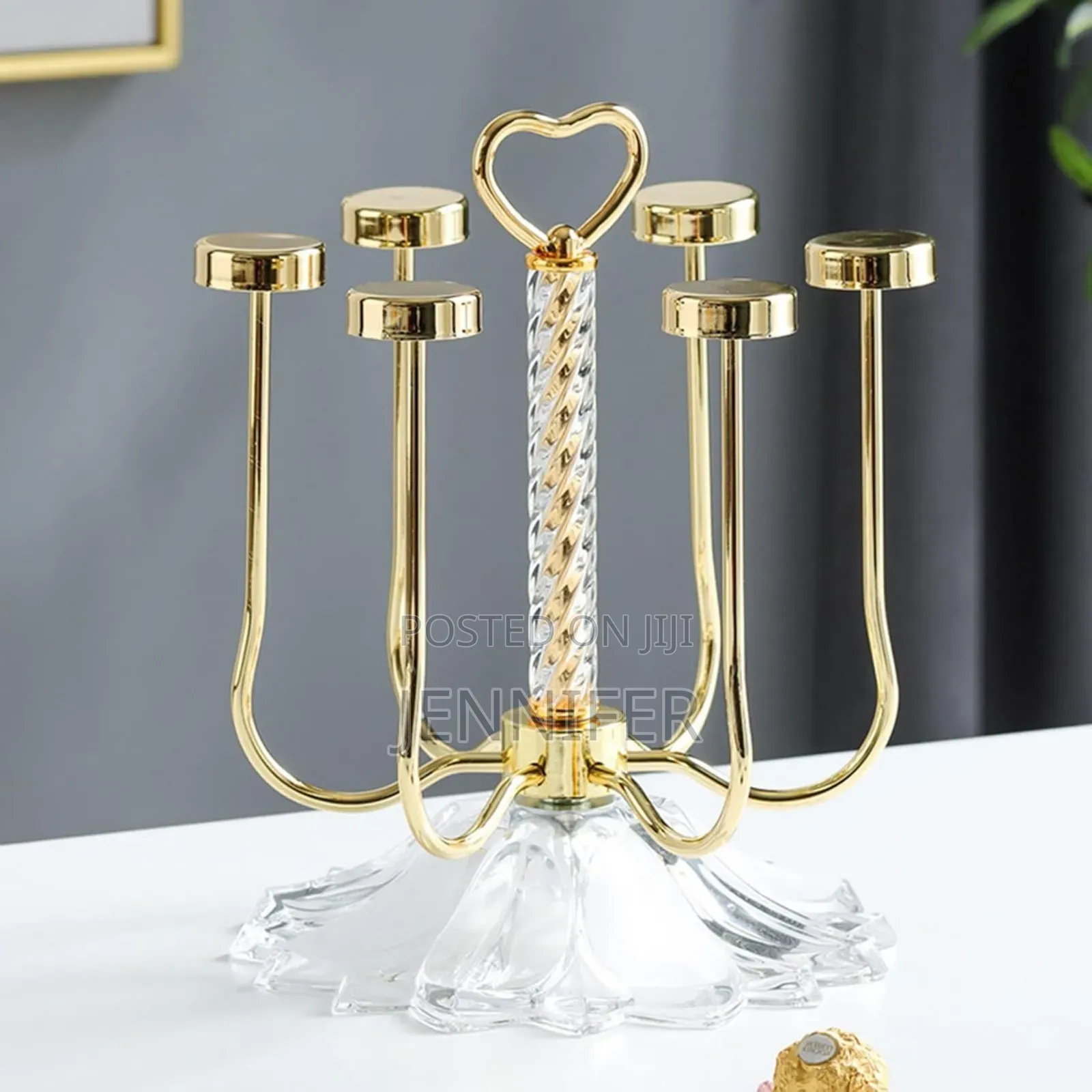 Gold/Silver Upside-Down Glass Holder
