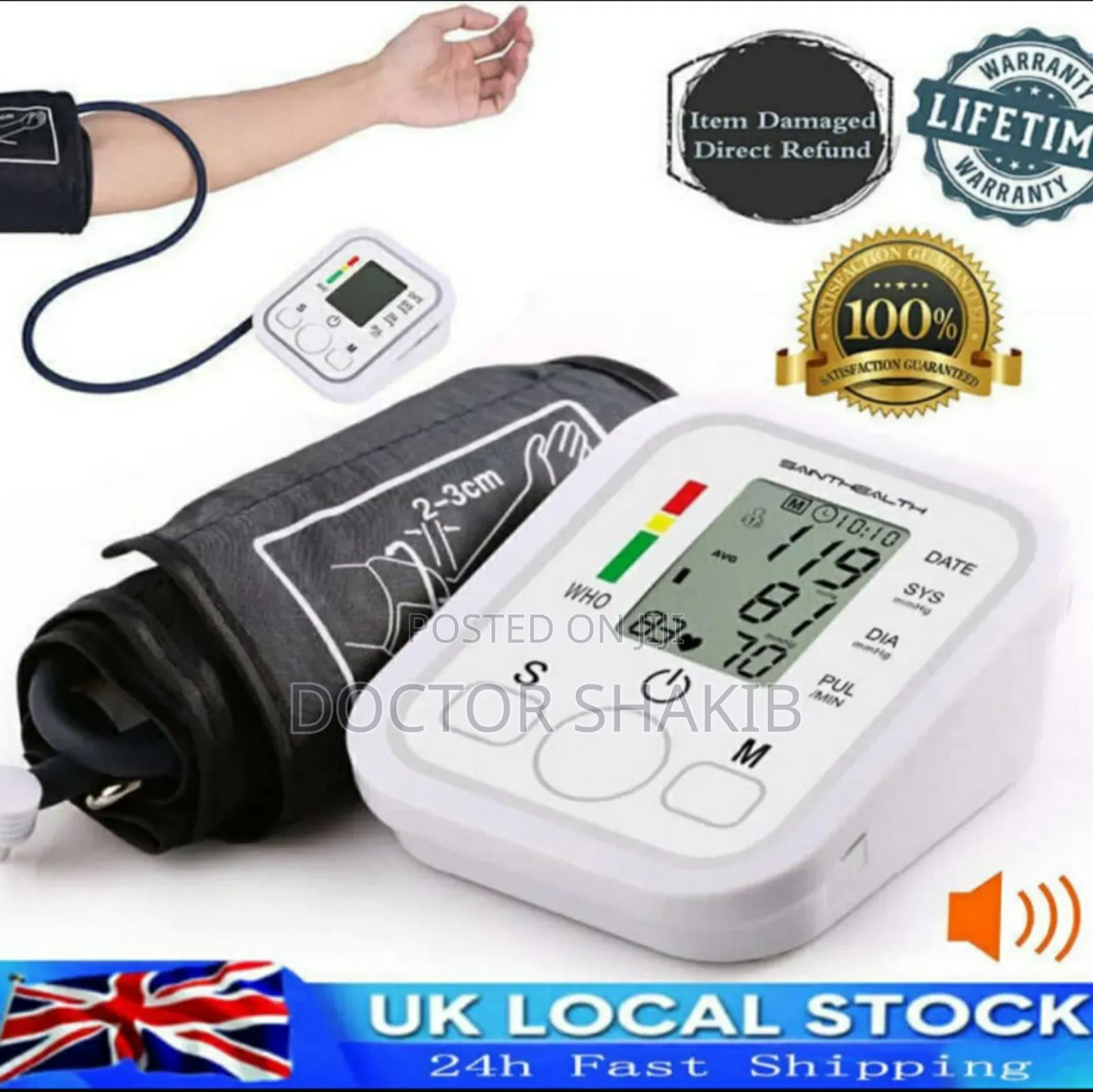 New Automatic Digital Blood Pressure Monitor, White