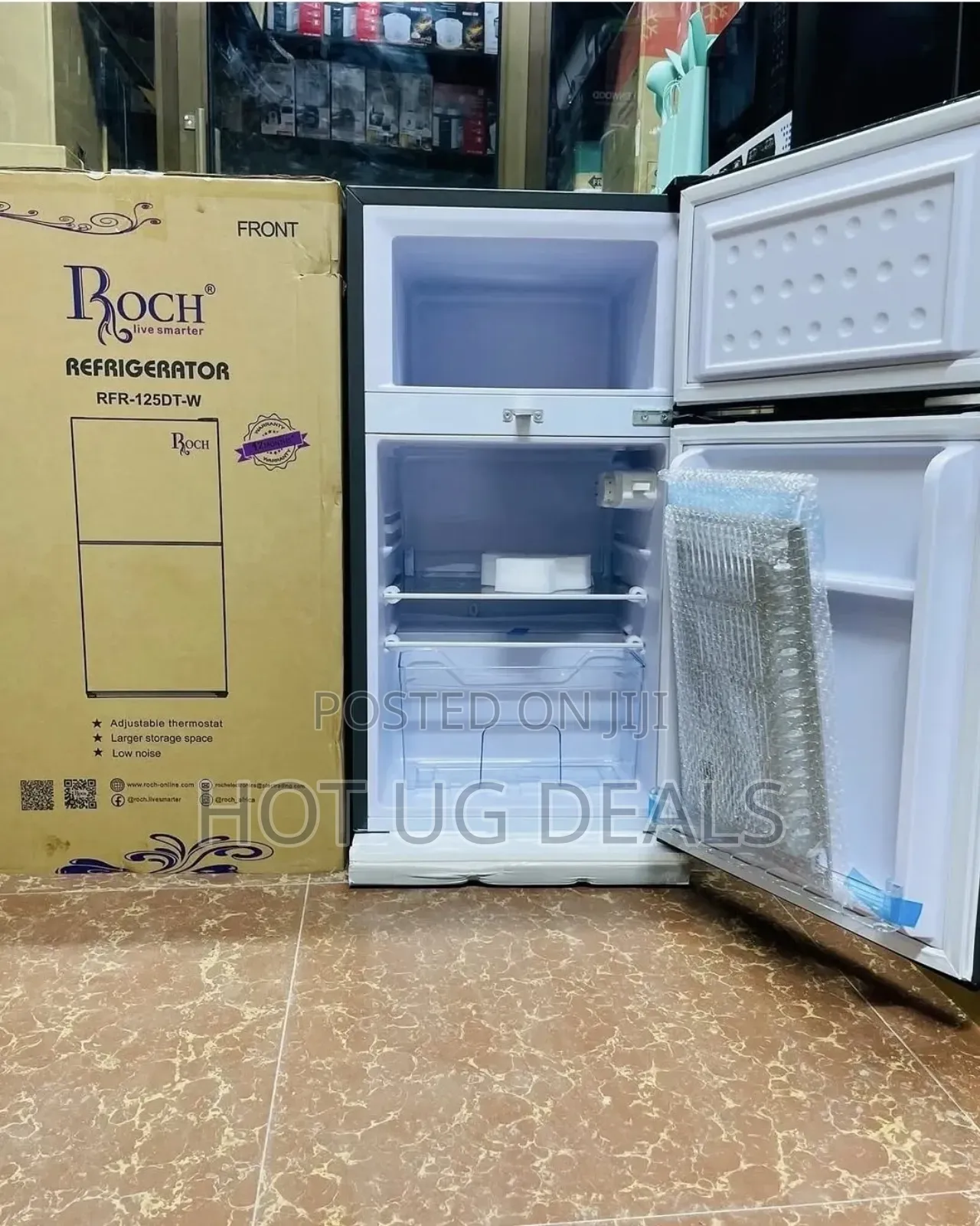Roch 125 Liters Double Door Top Freezer Defrost Fridge –Inox