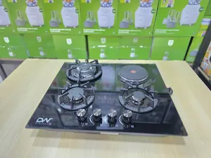 60cm by 60cm Dw (3+1) Gas Hob Black Glass at Discount