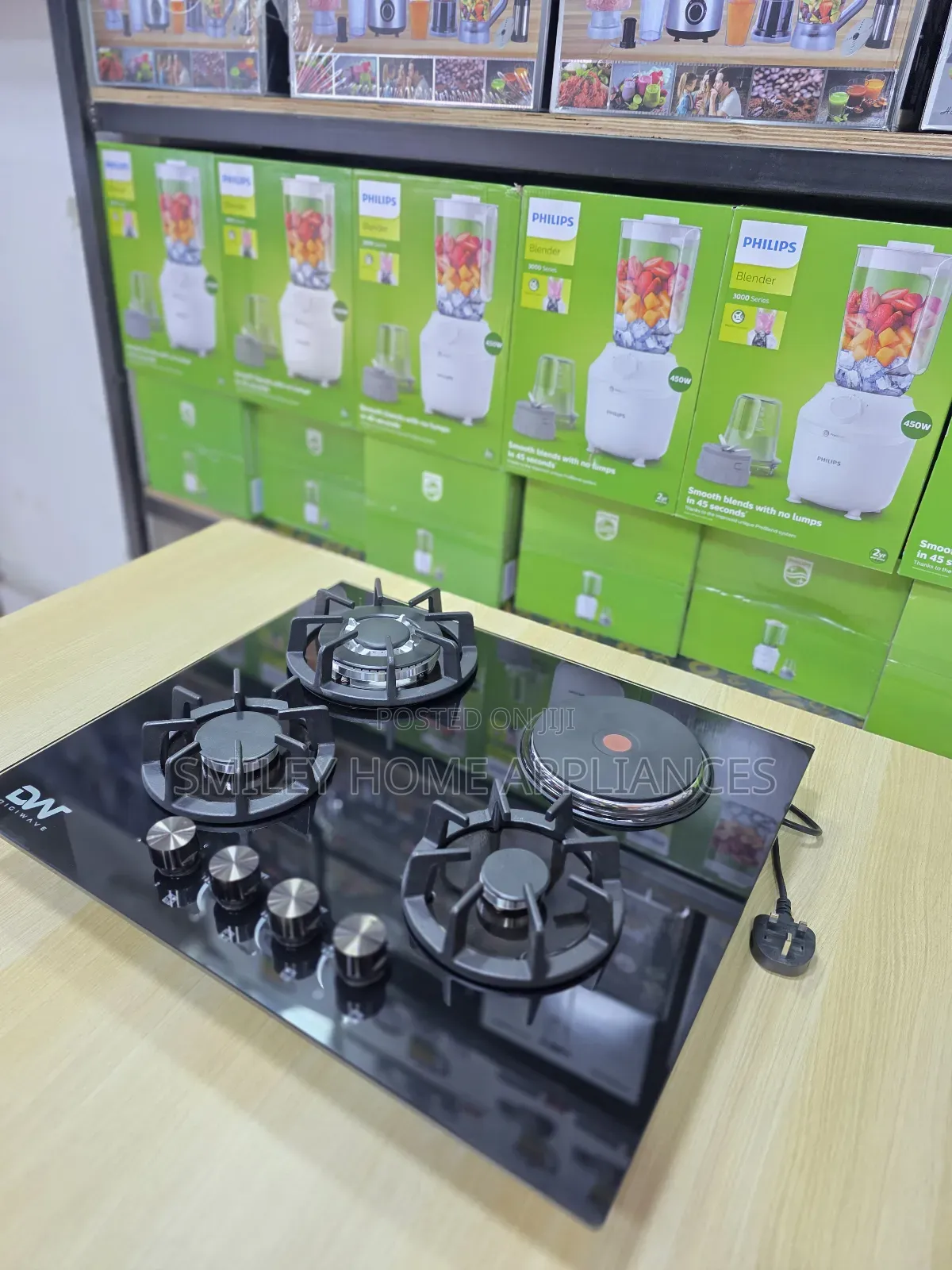 20% Discount Sales on Dw Black Glass Gas Hob (3+1)