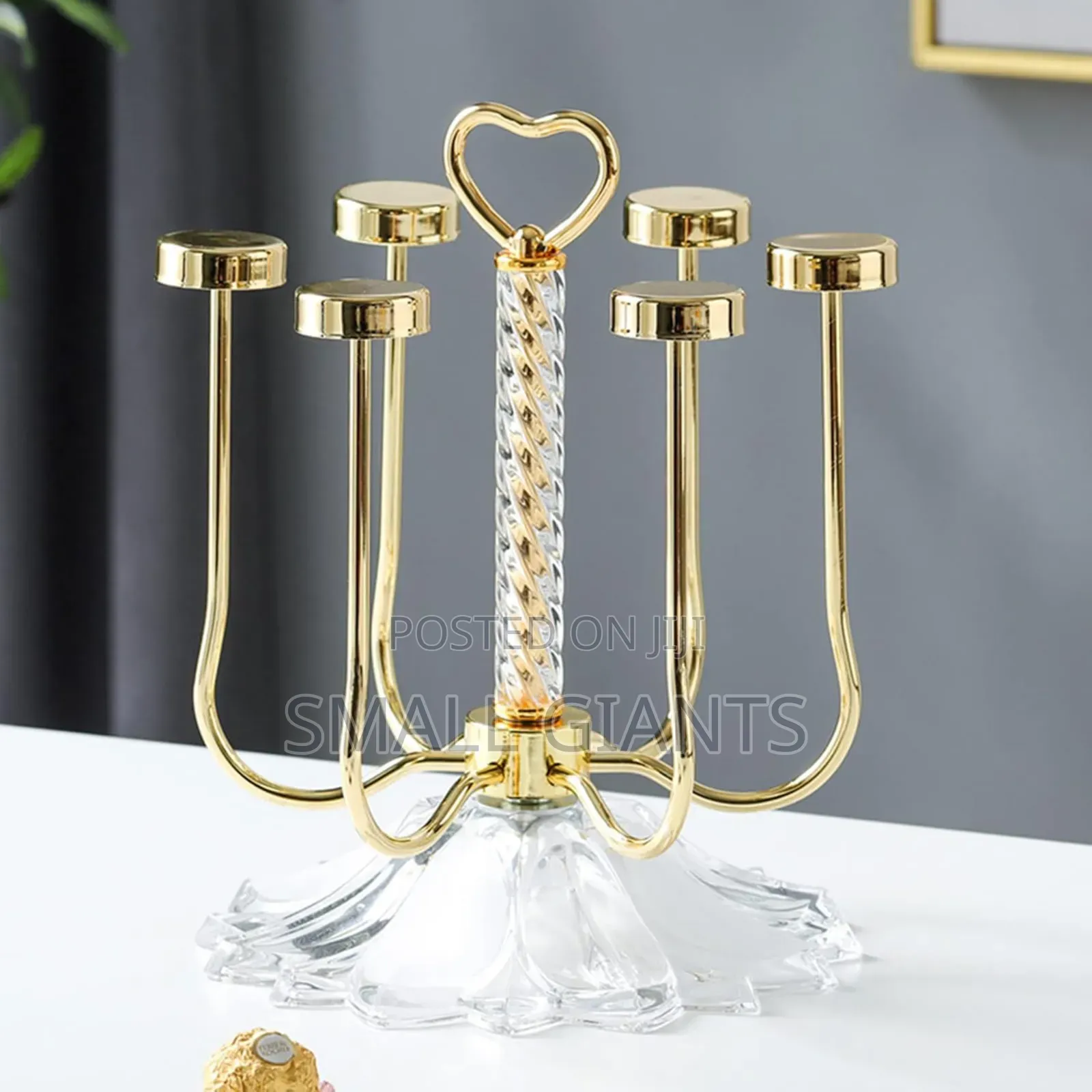 Gold/Silver Upside-Down Glass Holder