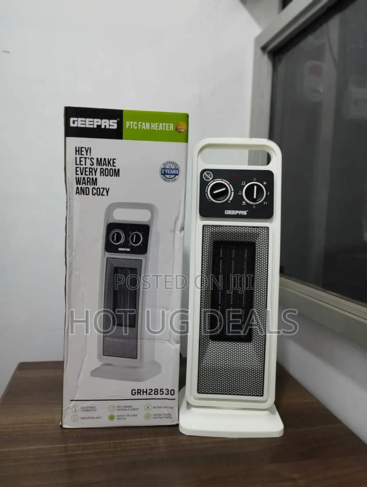 Geepas Portable Electric Room Heater – Mini Ptc Fan Heater