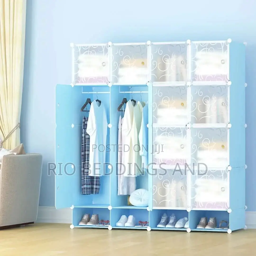 Plastic Wardrobe Four Columns With Shoe Rack