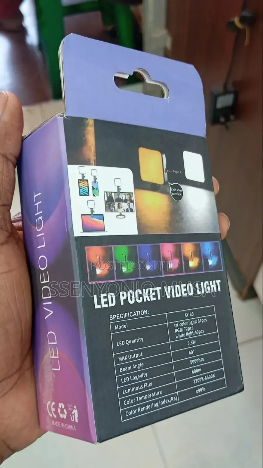 Ay-83 Usb-c Rechargeable Rgb Pocket Video Light -compact Led
