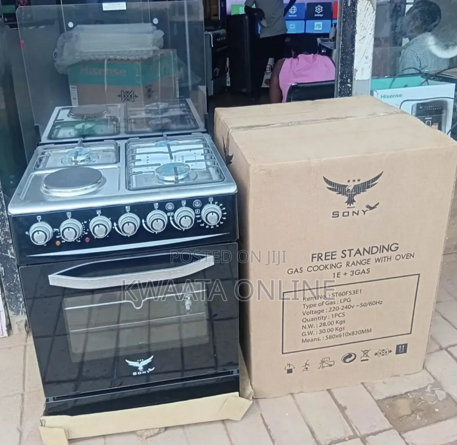 Panasony Cooker 3gas + 1electric, Oven / Grill Rotary Stick