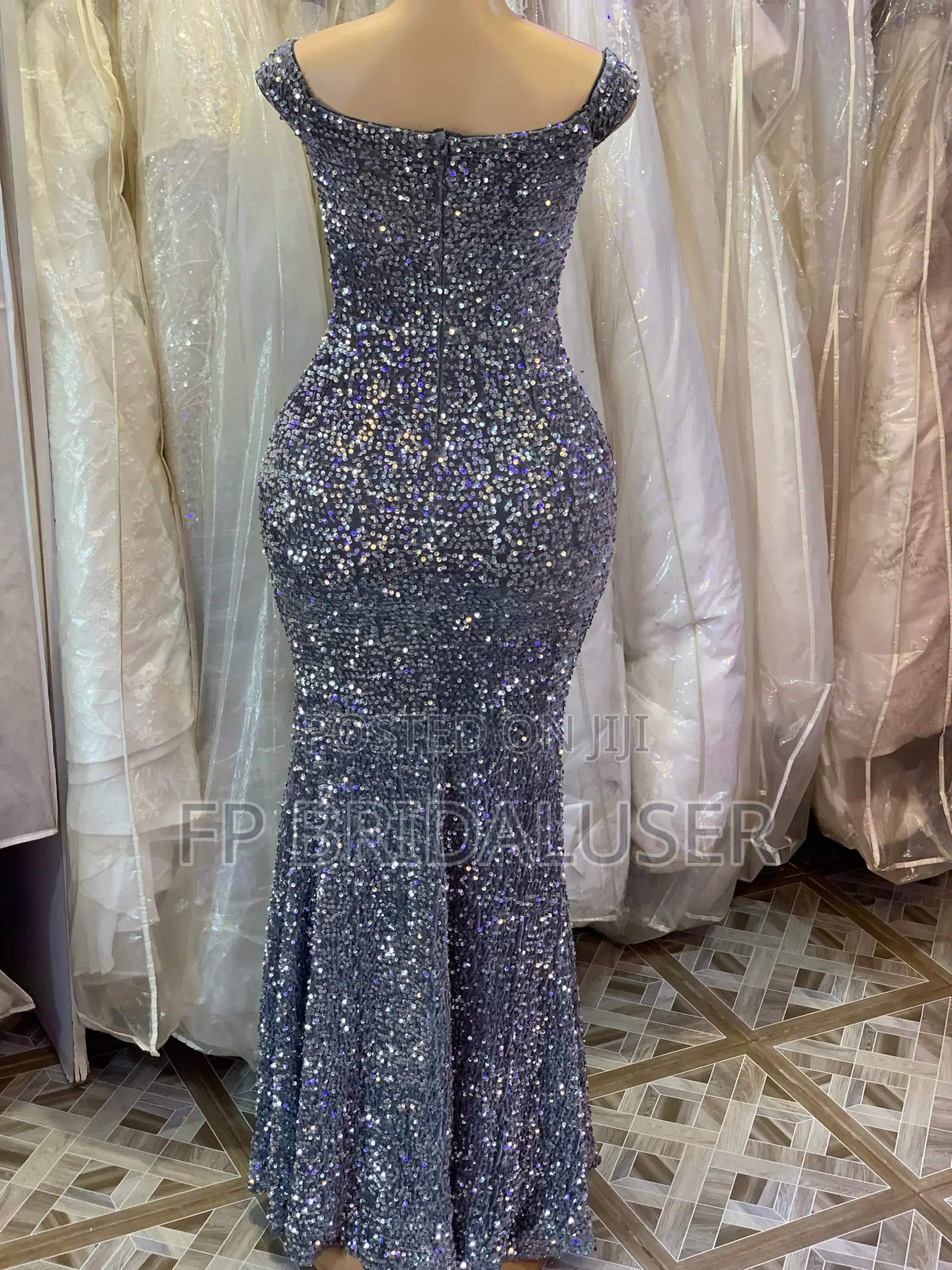 Metroon Changing Grey With Slit Dress for Hire