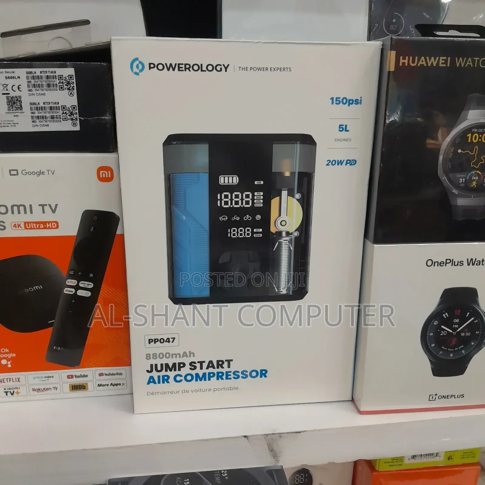 Powerology 8800mah Jump Starter and Air Compressor