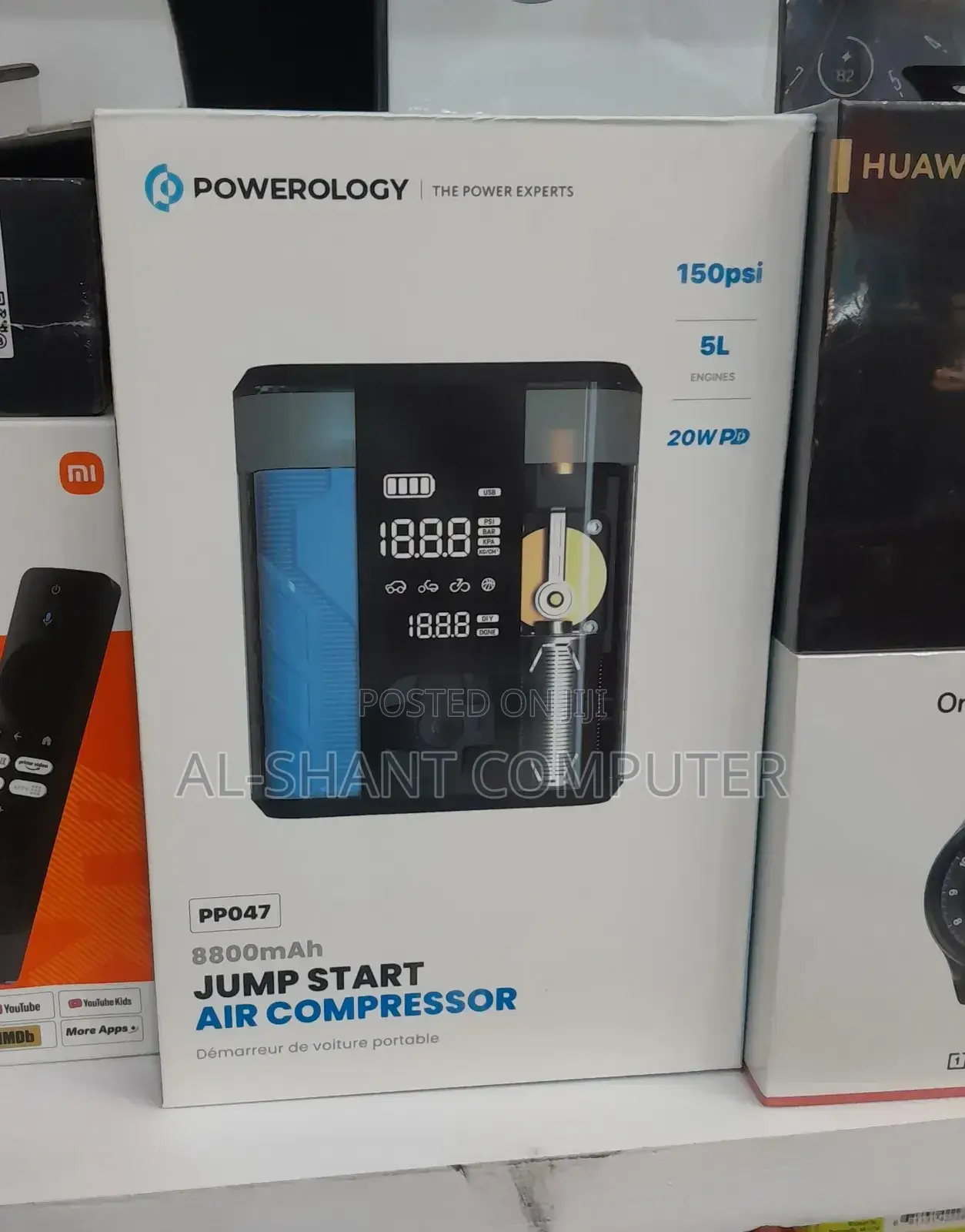 Powerology 8800mah Jump Starter and Air Compressor