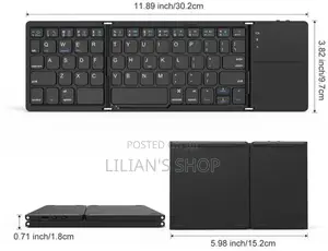 Foldable Wireless Bluetooth Keyboard With Touchpad
