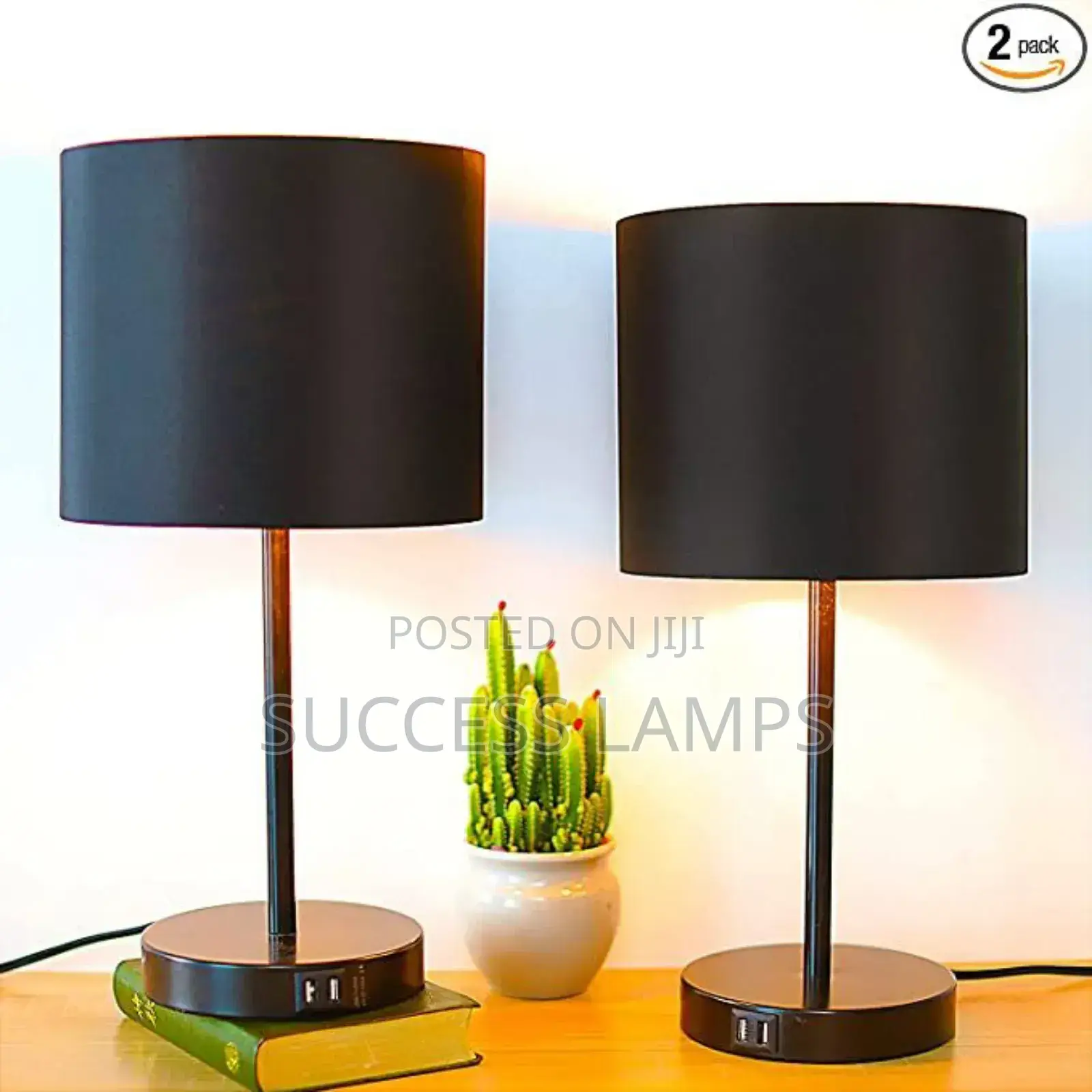 Black Bedroom Sided Lamps
