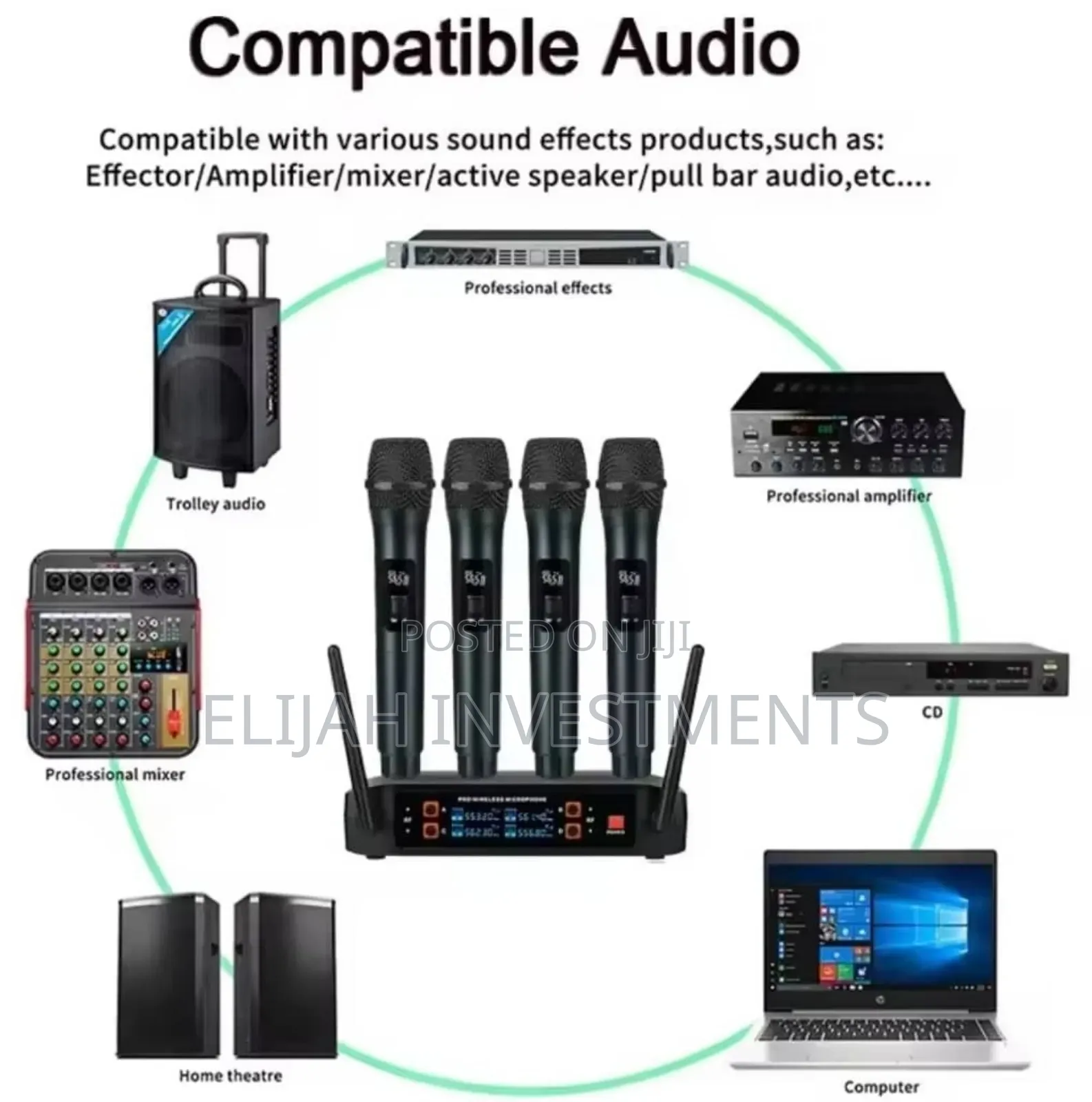 4 Piece Wireless Vocal Microphone Set