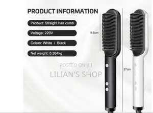 2-in-1 Electric Hair Straightener, Comb, Cutler PTC Heating