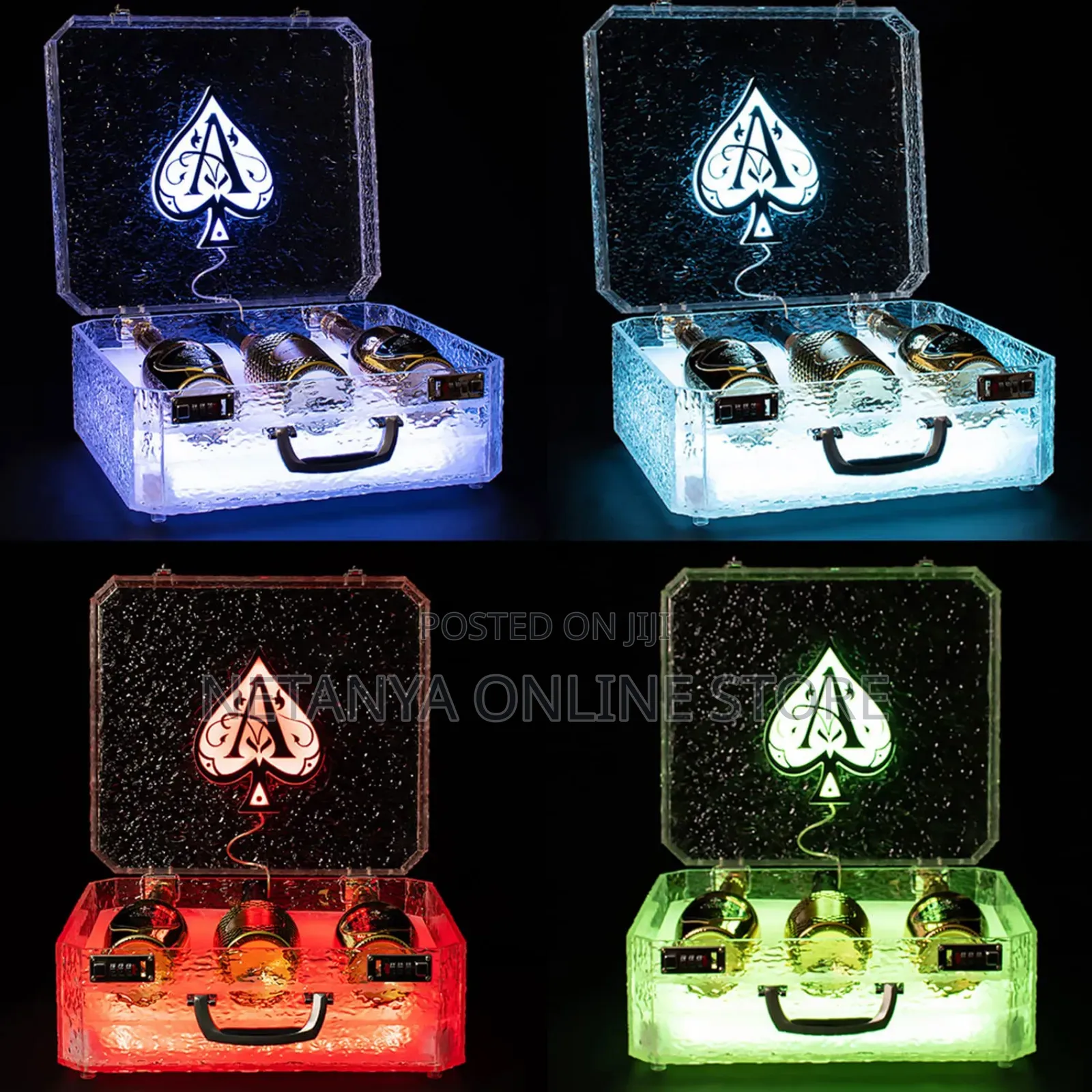 3 Bottles Rechargeable Led Ace of Spade Glorifier Box