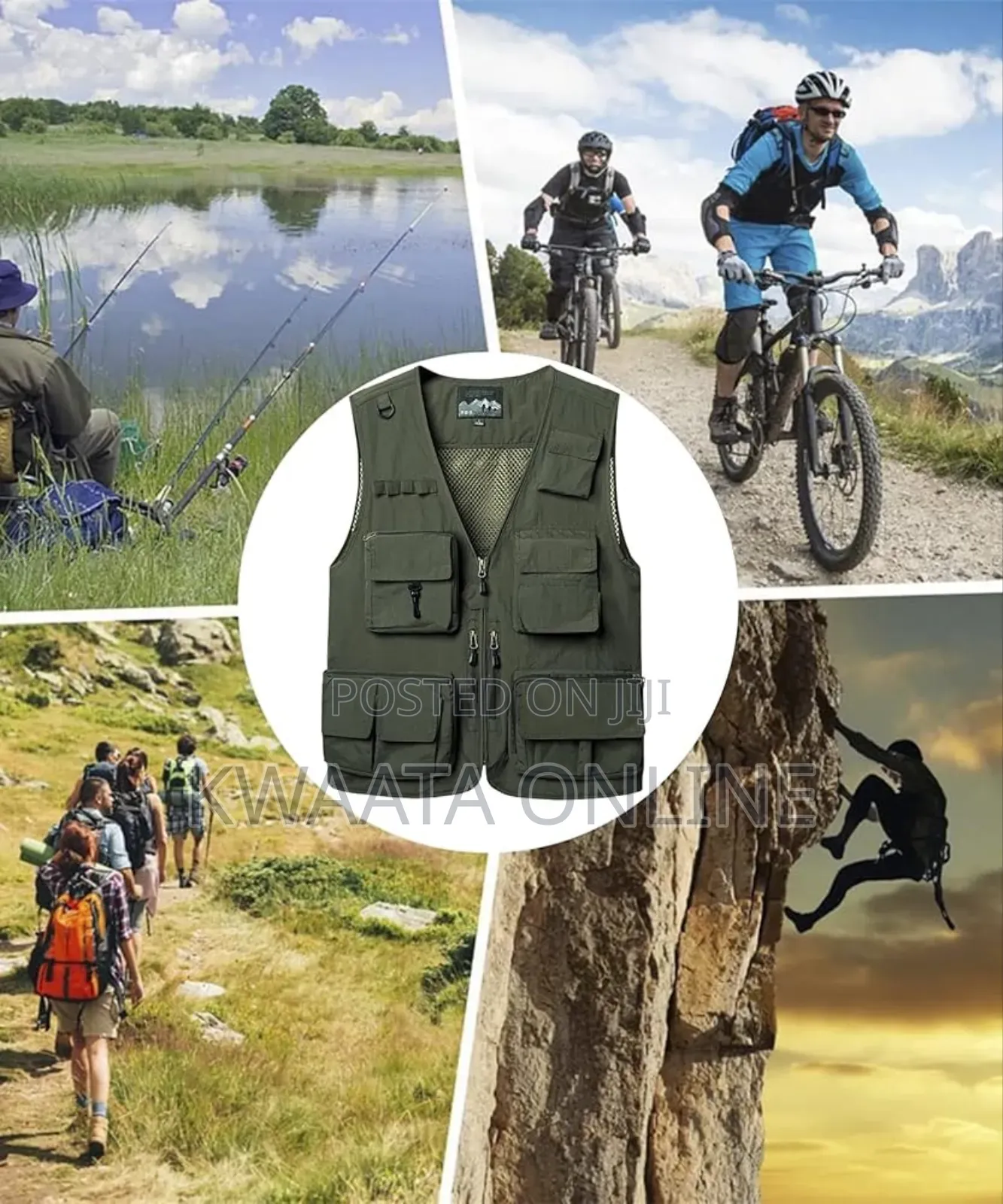 Multi Pockets Gilet Outdoor Breathable Waistcoat Vest