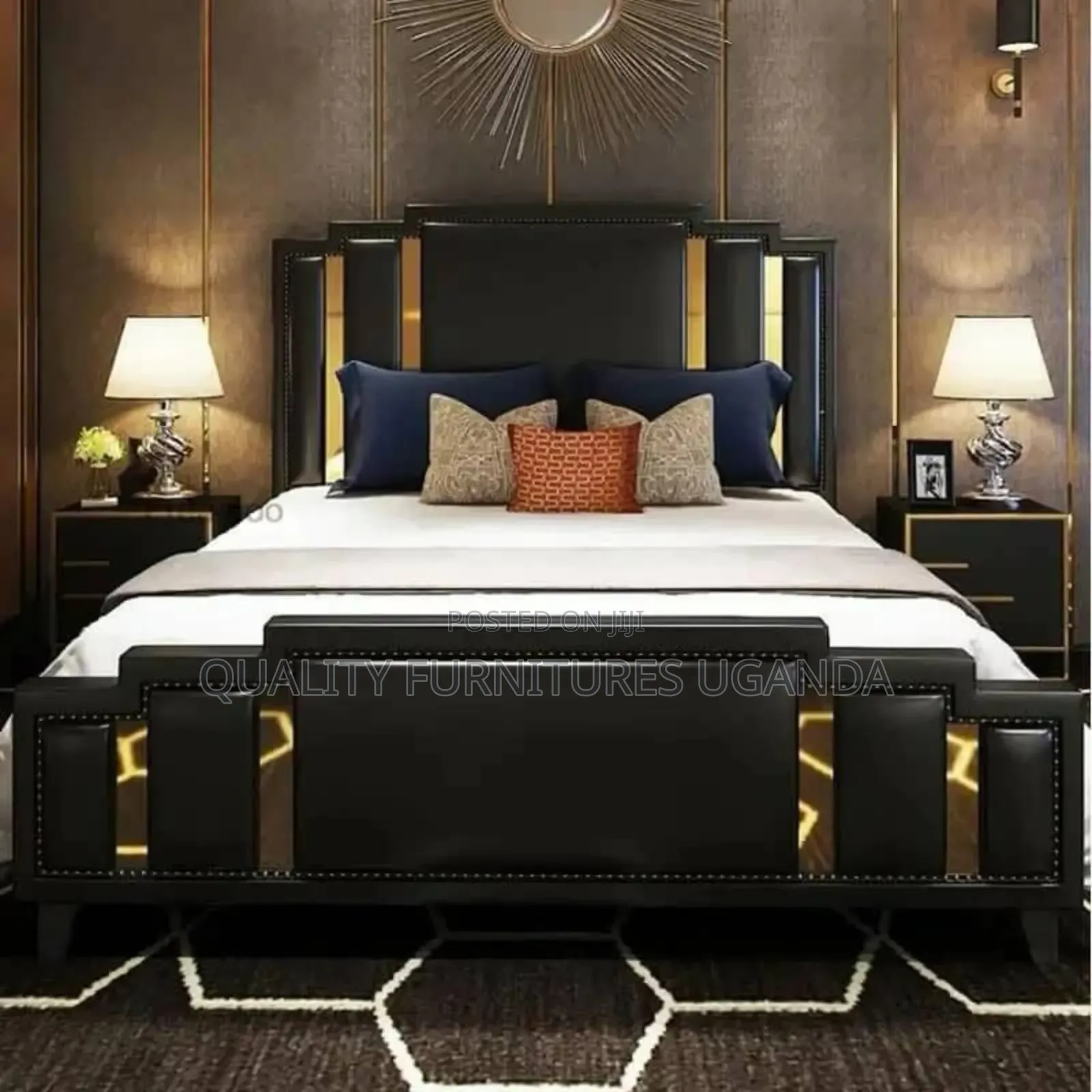 Golden Strips/Headboard Bed 4x6