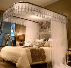 Two Stand Rail Mosquito Net With Lace 5*6, 6*6