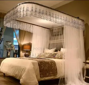 Two Stand Rail Mosquito Net With Lace 5*6, 6*6