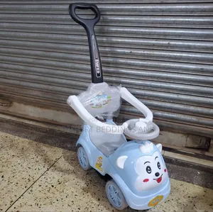 Manual Toy Push Car Light Blue With Music