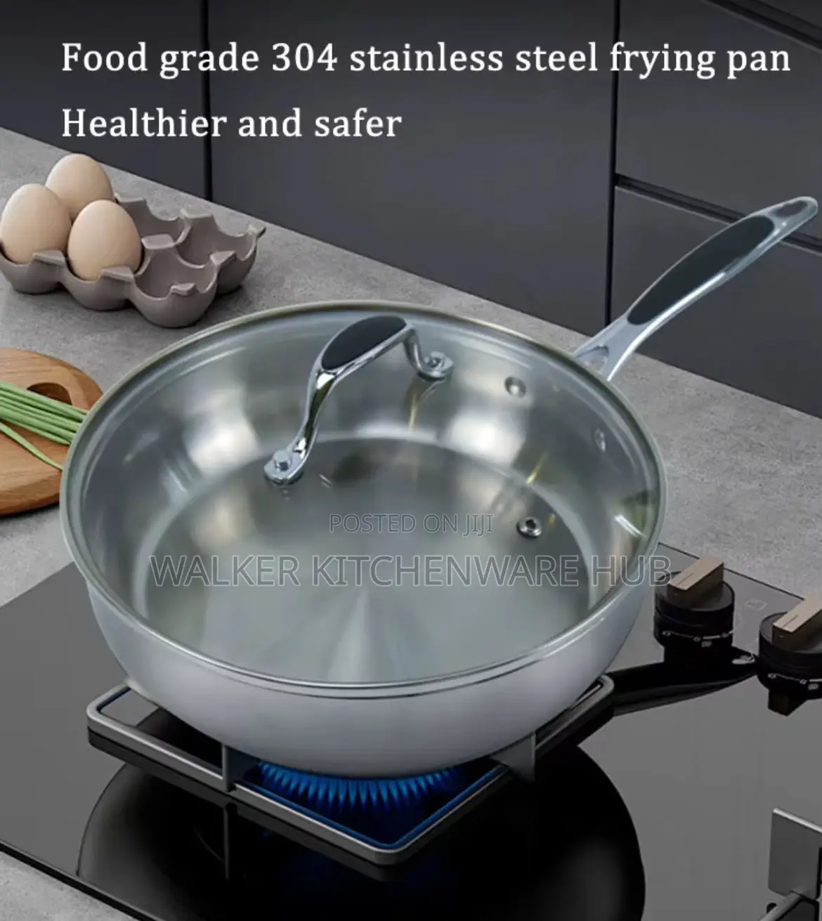 6.5cm Kaisavilla Stainless Non-Stick Frying Pan- Glass-Lid