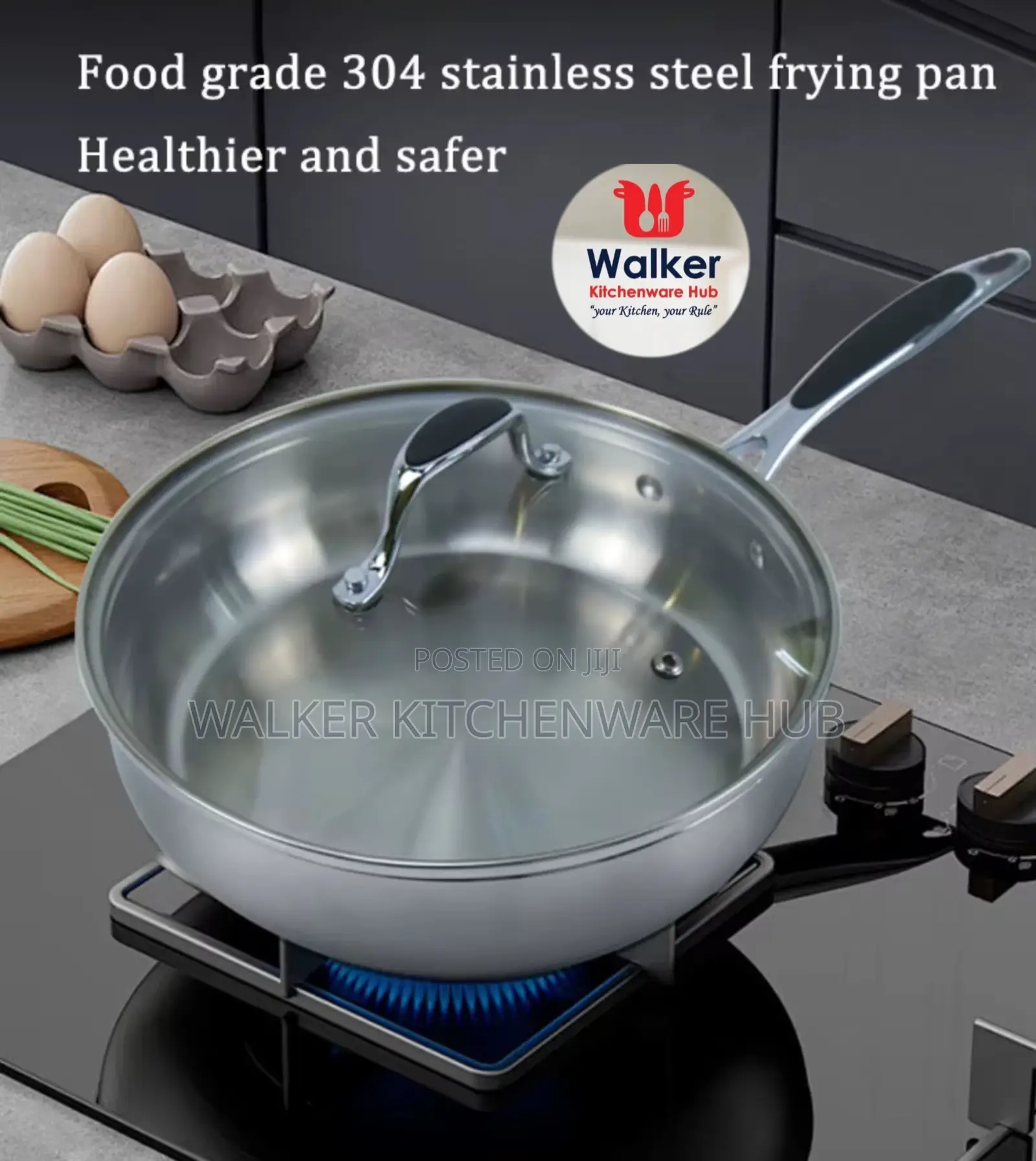 6.5cm Kaisavilla Stainless Non-Stick Frying Pan- Glass-Lid