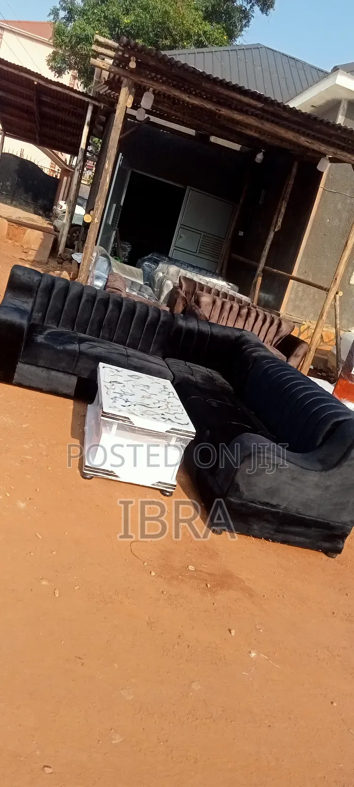 A Black L Shaped Corner Sofa on Sale