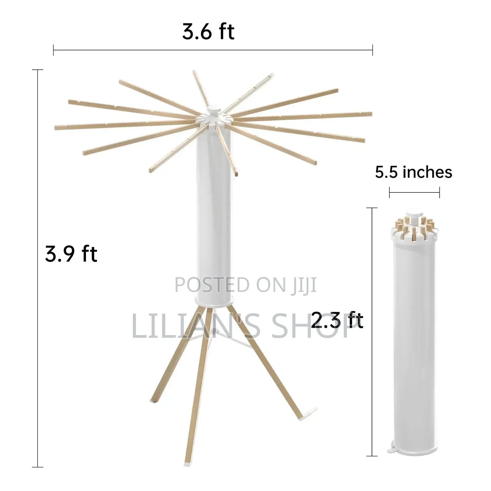 Foldable Wooden Metal Collapsible Clothes Drying Rack L